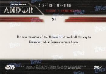 2022 Topps Now Star Wars: Andor - Blue #31 A Secret Meeting Back