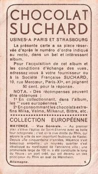 1934 Suchard Collection Européenne #9 Allemagne - Mayence - Vue Générale Back