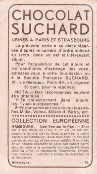 1934 Suchard Collection Européenne #15 Allemagne - Hambourg - Une Vue sur le Port Back