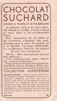 1934 Suchard Collection Européenne #25 Autriche - Paysanne Croate Back