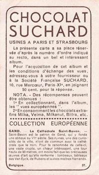 1934 Suchard Collection Européenne #37 Belgique - Gand - Cathédrale St. Bavon Back