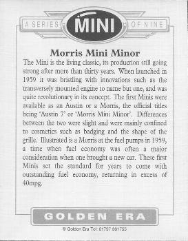 1994 Golden Era Thirty Five Years of The Mini #1 Morris Mini Minor Back