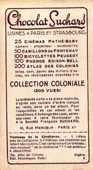 1933 Suchard Collection Coloniale (25 Cinémas backs) #6 Tombeau de la Chrétienne (Algérie) Back