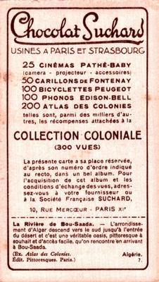 1933 Suchard Collection Coloniale (25 Cinémas backs) #7 La Rivière de Bou-Saada (Algérie) Back