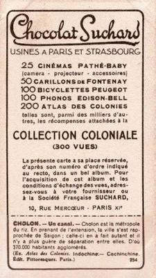 1933 Suchard Collection Coloniale (25 Cinémas backs) #254 Cholon - Un Canal (Indochine - Cochinchine) Back