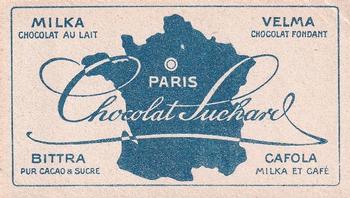 1928 Suchard La France pittoresque 1 (Back : Map of France) #25 Pont de l'Abîme (Savoie) Back