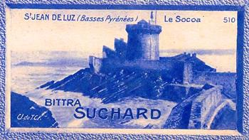 1929 Suchard La France pittoresque 2 (Map of France backs) #510 St. Jean de Luz - Le Socoa (Basses Pyrénées) Front