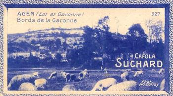 1929 Suchard La France pittoresque 2 (Map of France backs) #527 Agen - Bords de la Garonne (Lot et Garonne) Front