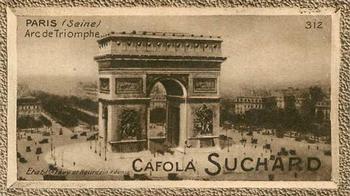 1929 Suchard La France pittoresque 2 (Map of France backs) #312 Paris - Arc de Triomphe (Seine) Front