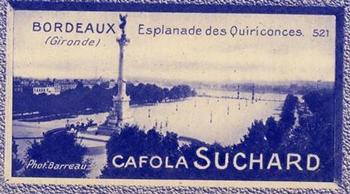 1929 Suchard La France pittoresque 2 (Map of France backs) #521 Bordeaux - Esplanade des Quiriconces (Gironde) Front