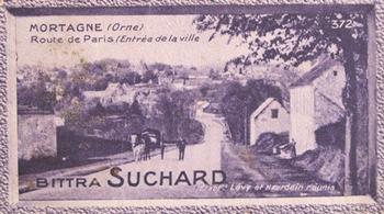 1929 Suchard  La France pittoresque 2 (Grand Concours de Vues de France backs) #372 Mortagne - Route de Paris (Entrée de la Ville) (Orne) Front