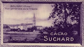 1929 Suchard  La France pittoresque 2 (Grand Concours de Vues de France backs) #374 Soligny - Vue Générale de la Trappe (Orne) Front