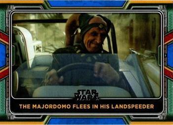 2022 Topps Star Wars: The Book of Boba Fett - Blue #49 The Majordomo Flees in His Landspeeder Front