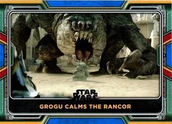 2022 Topps Star Wars: The Book of Boba Fett - Blue #96 Grogu Calms the Rancor Front