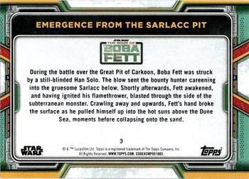 2022 Topps Star Wars: The Book of Boba Fett - Purple #3 Emergence from the Sarlacc Pit Back