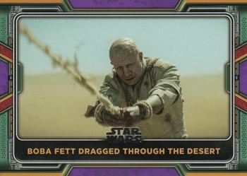 2022 Topps Star Wars: The Book of Boba Fett - Purple #4 Boba Fett Dragged Through the Desert Front