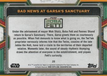 2022 Topps Star Wars: The Book of Boba Fett - Purple #25 Bad News at Garsa's Sanctuary Back