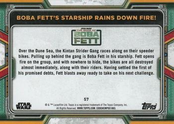 2022 Topps Star Wars: The Book of Boba Fett - Purple #57 Boba Fett's Starship Rains Down Fire! Back