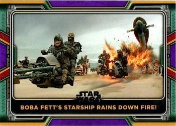 2022 Topps Star Wars: The Book of Boba Fett - Purple #57 Boba Fett's Starship Rains Down Fire! Front