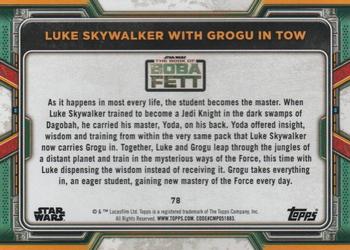 2022 Topps Star Wars: The Book of Boba Fett - Purple #78 Luke Skywalker with Grogu in Tow Back
