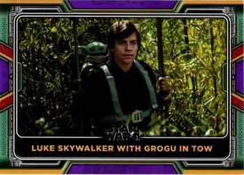 2022 Topps Star Wars: The Book of Boba Fett - Purple #78 Luke Skywalker with Grogu in Tow Front