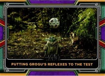 2022 Topps Star Wars: The Book of Boba Fett - Purple #80 Putting Grogu's Reflexes to the Test Front