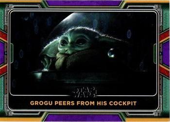 2022 Topps Star Wars: The Book of Boba Fett - Purple #98 Grogu Peers From His Cockpit Front