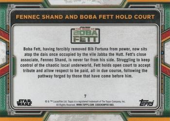 2022 Topps Star Wars: The Book of Boba Fett - Red #7 Fennec Shand and Boba Fett Hold Court Back