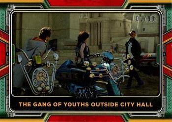 2022 Topps Star Wars: The Book of Boba Fett - Red #100 The Gang of Youths Outside City Hall Front