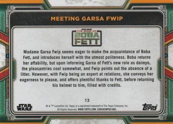 2022 Topps Star Wars: The Book of Boba Fett - Green #13 Meeting Garsa Fwip Back