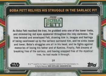 2022 Topps Star Wars: The Book of Boba Fett - Green #39 Boba Fett Relives His Struggle in the Sarlacc Pit Back