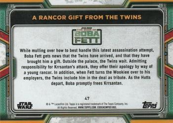 2022 Topps Star Wars: The Book of Boba Fett - Green #47 A Rancor Gift from the Twins Back