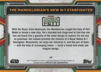 2022 Topps Star Wars: The Book of Boba Fett - Green #69 The Mandalorian's New N-1 Starfighter Back