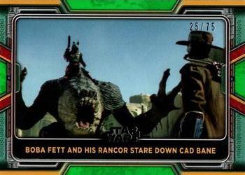 2022 Topps Star Wars: The Book of Boba Fett - Green #92 Boba Fett and His Rancor Stare Down Cad Bane Front