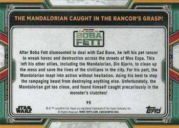 2022 Topps Star Wars: The Book of Boba Fett - Green #95 The Mandalorian Caught in the Rancor's Grasp! Back