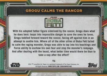 2022 Topps Star Wars: The Book of Boba Fett - Green #96 Grogu Calms the Rancor Back