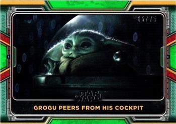 2022 Topps Star Wars: The Book of Boba Fett - Green #98 Grogu Peers From His Cockpit Front