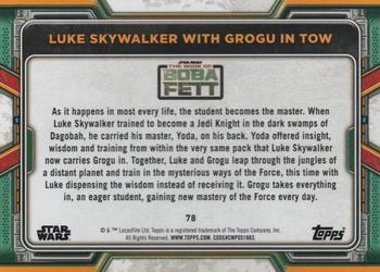 2022 Topps Star Wars: The Book of Boba Fett - Gold #78 Luke Skywalker with Grogu in Tow Back