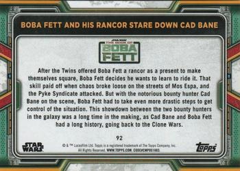 2022 Topps Star Wars: The Book of Boba Fett - Gold #92 Boba Fett and His Rancor Stare Down Cad Bane Back