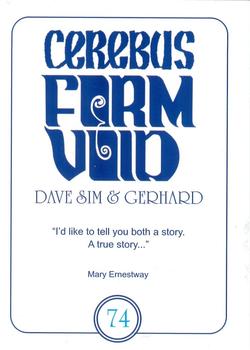 2022 Cerebus Form & Void #74 Mary Ernestway Back