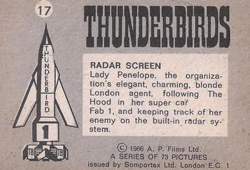 1966 Somportex Thunderbirds Color (2nd Series) #17 Radar Screen Back