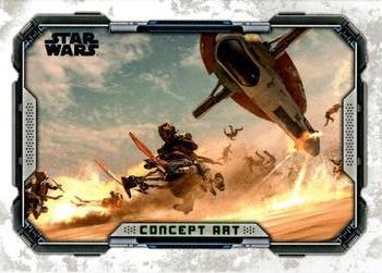 2022 Topps Star Wars: The Book of Boba Fett - Concept Art #CA-7 Raining Down on the Kintan Striders Gang Front
