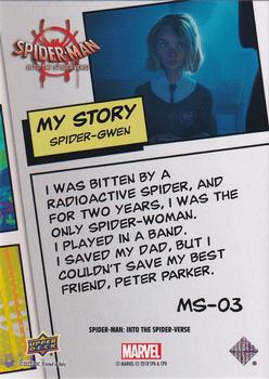2022 Upper Deck Spider-Man: Into the Spider-Verse - My Story #MS-03 Spider-Gwen Back
