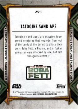 2022 Topps Star Wars: The Book of Boba Fett - Aliens & Creatures Silver #AC-1 Tatooine Sand Ape Back