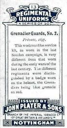 1912 Player's Regimental Uniforms #13 Private. Grenadier Guards, 1897 Back