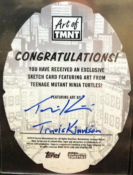 2019 Topps The Art of TMNT - Sketch Artists Shaped Die Cuts #NNO Travis Kinnison Back