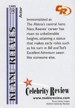 2003 Celebrity Review Rookie Review #18 Keanu Reeves Back