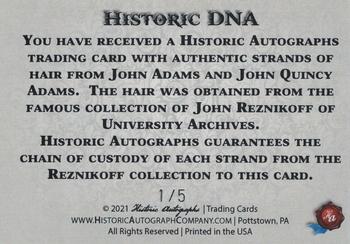 2021 Historic Autographs Famous Americans - Historic DNA #NNO John Adams/John Quincy Adams Back