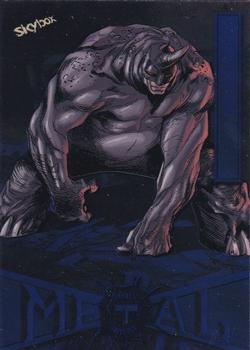 2021 SkyBox Metal Universe Marvel Spider-Man - Blue Light FX #68 Rhino Front