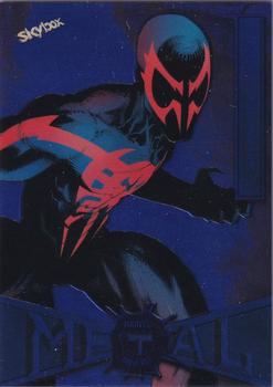 2021 SkyBox Metal Universe Marvel Spider-Man - Blue Light FX #84 Spider-Man 2099 Front
